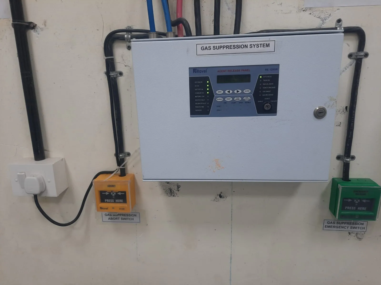 Gas suppression control panel